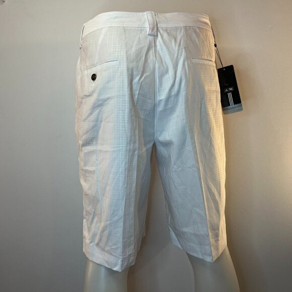 Adidas Men's White Check Long Climalite Golf Shorts - Size 33 - NWT - Picture 3 of 5